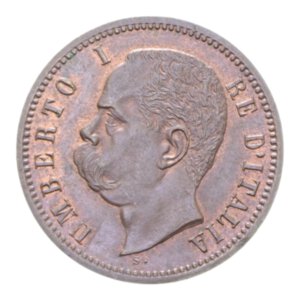 obverse: UMBERTO I (1878-1900) 2 CENT. 1900 ROMA CU. 2,03 GR. FDC (TRACCE DI ROSSO)