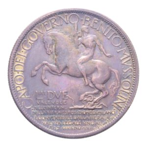 reverse: VITT. EMANUELE III (1900-1943) BUONO 2 LIRE 1928 ESPOSIZIONE MILANO NC CU. 10,17 GR. BB+