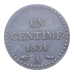 reverse: FRANCIA REPUBBLICA 1 CENTIME 1851 A CU. 1,94 GR. BB-SPL