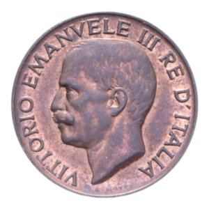 obverse: VITT. EMANUELE III (1900-1943) 5 CENT. 1933 SPIGA CU. 3,22 GR. FDC ROSSO
