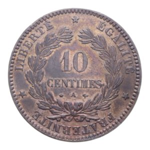 reverse: FRANCIA REPUBBLICA 10 CENT. 1871 A CU. 9,75 GR. qSPL (COLPO)