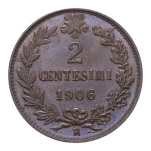 reverse: VITT. EMANUELE III (1900-1943) 2 CENT. 1906 VALORE CU. 1,90 GR. FDC 