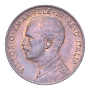 obverse: VITT. EMANUELE III (1900-1943) 2 CENT. 1915 ITALIA SU PRORA CU. 1,99 GR. FDC (TRACCE DI ROSSO)