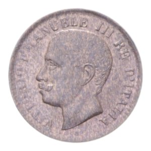 obverse: VITT. EMANUELE III (1900-1943) 1 CENT. 1908 VALORE CU. 1 GR. FDC (TRACCE DI ROSSO)