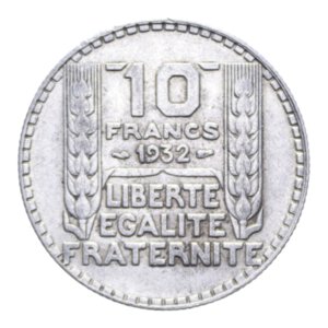 reverse: FRANCIA 10 FRANCS 1932 AG. 9,96 GR. BB-SPL