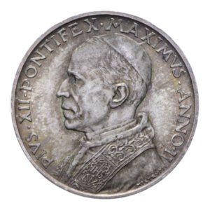 obverse: PIO XII (1939-1958) 5 LIRE 1940 AG. 5 GR. FDC