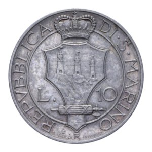 reverse: VECCHIA MONETAZIONE (1864-1938) 10 LIRE 1931 AG. 10 GR. qSPL