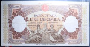 reverse: REPUBBLICA ITALIANA 10000 LIRE 2/11/1961 REGINE DEL MARE BB (STRAPPETTI-FORO)