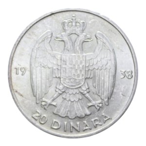 reverse: SERBIA 20 DINARA 1938 AG. 9 GR. SPL-FDC/FDC