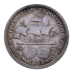 reverse: STATI UNITI HALF DOLLAR 1893 COLUMBIA AG. 12,56 GR. SPL