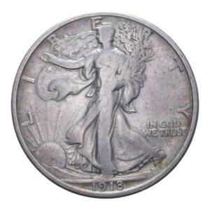 obverse: STATI UNITI HALF DOLLAR 1918 S LIBERTY AG. 12,31 GR. BB (COLPO)