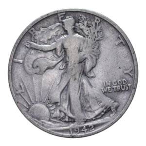 obverse: STATI UNITI HALF DOLLAR 1942 S LIBERTY AG. 12,50 GR. qBB