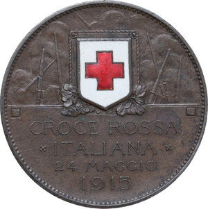 obverse: Regnando Vittorio Emanuele III (1900-1943). 10 centesimi 1915 della Croce Rossa Italiana