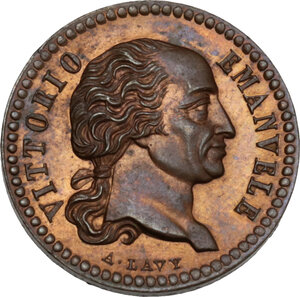 obverse: Vittorio Emanuele I (1802-1821). Medaglia 1816 per la visita alla zecca di Torino