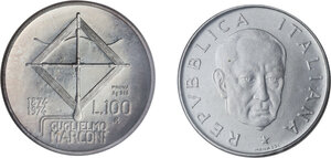 obverse: 100 lire 1974 Guglielmo Marconi PROVA