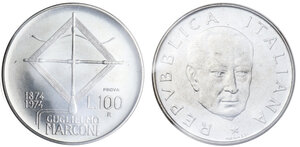 reverse: 100 lire 1974 Guglielmo Marconi PROVA