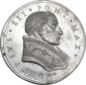 obverse: Pio III (1503), Francesco Todeschini-Piccolomini. Medaglia di restituzione coniata, realizzata attorno al 1664