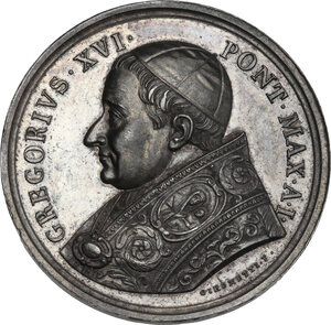 obverse: Gregorio XVI (1831-1846), Bartolomeo Alberto  Cappellari. Medaglia A. I