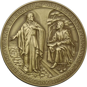 reverse: Francesco I (2013- ), Jorge Mario Bergoglio. Trittico in cofanetto della zecca di medaglie A. I comprendente oro, argento e bronzo