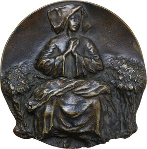 obverse: Placchetta rotonda, sagomata, in bronzo con patina scura, Italia del Nord o Germania, fine XVIII secolo