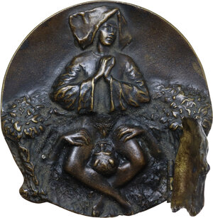 reverse: Placchetta rotonda, sagomata, in bronzo con patina scura, Italia del Nord o Germania, fine XVIII secolo