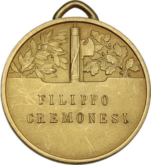 reverse: Era Fascista.. Medaglia 1924 per le Elezioni Politiche recante il nome di Filippo Cremonesi