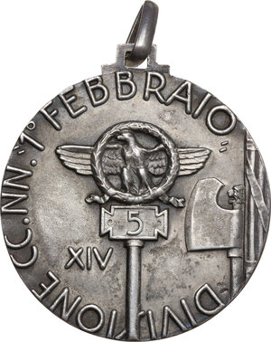 reverse: Era Fascista. . Medaglia A. XIV (1936) coniata per la V legione del Movimento Volontario di Sicurezza Nazionale