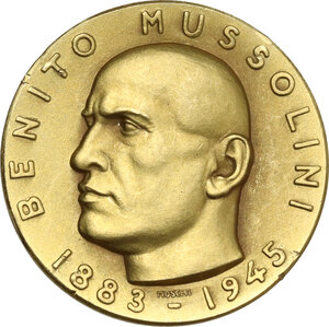 obverse: Benito Mussolini (1883-1945), Duce d Italia. Medaglia commemorativa 1957