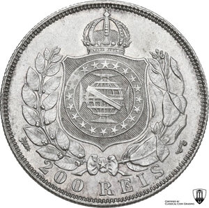 reverse: Brazil.  Pedro II (1831-1889). 200 Reis 1867, Rio de Janeiro mint