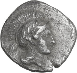 obverse: Southern Lucania, Thurium. AR Obol, 443-400 BC