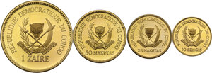 reverse: Congo.  Democratic Republic (1969-1992). Four (4) piece 