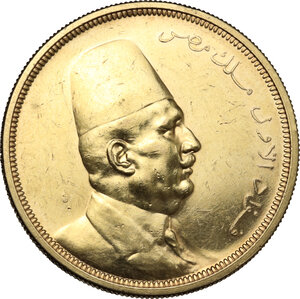 obverse: Egypt.  Fuad I (AH 1340-1366 / 1922-1936). 500 Piastres AH 1340 (1922), London mint
