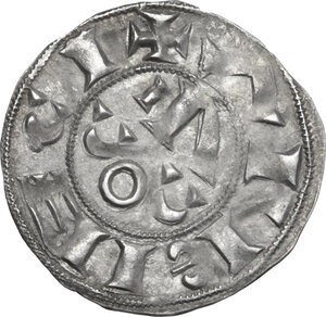 obverse: France.  Albi.. Early-mid 13th century Denier in the name of Raimond Bertrand