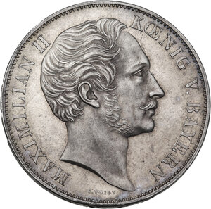 obverse: Germany.  Bayern. Maximilian I (1848-1864). 2 Gulden 1855, Munich mint. Restoration of the Mariensäule