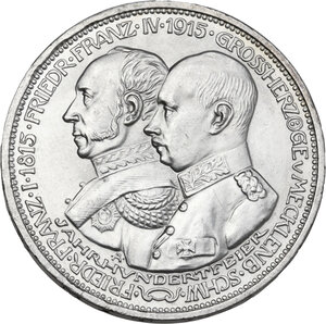 obverse: Germany.  Friedrich Franz IV (1897-1918). 3 Mark 1915 A, Berlin mint