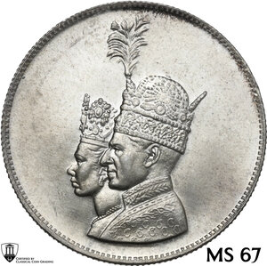 obverse: Iran.  Mohammed Reza Pahlavi (1941-1979). Medal SH 1346 (1967), Coronation of Farah as Shahbanu, Tehran mint