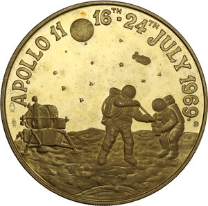 reverse: USA.  NASA. Gold Medal commemorating the Apollo 11 - Mission 16th-24th July 1969
