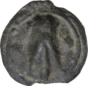 obverse: Umbria, Tuder. AE Cast Sextans. Sleeping dog series, c. 220-200 BC