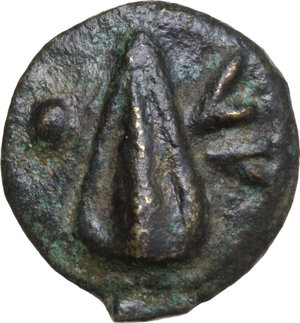 reverse: Umbria, Tuder. AE Cast Uncia. Sleeping dog series, c. 220-200 BC