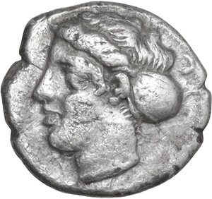 obverse: Bruttium, Terina. AR Diobol, c. 420-400 BC