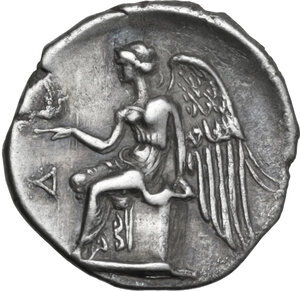 obv: Bruttium, Terina. AR Drachm, c. 350-300 BC