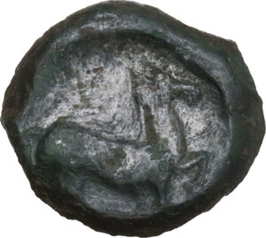 reverse: Eryx. AE 16 mm, c. 4th century BC. Siculo-Punic coinage