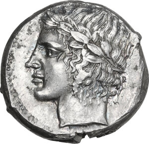 obverse: Leontini. AR Tetradrachm, c. 430-425 BC. From a reverse die signed by the 