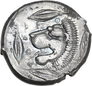 reverse: Leontini. AR Tetradrachm, c. 430-425 BC. From a reverse die signed by the 