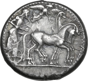 obverse: Syracuse.  Hieron I (478-466 BC).. AR Tetradrachm. Struck circa 478-475 BC