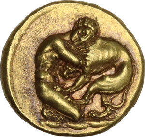 reverse: Syracuse.  Dionysos I (405-367 BC).. AV 100 Litrai – Double Dekadrachm. Struck circa 400-370 BC