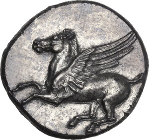 obverse: Syracuse.  Timoleon and the Third Democracy (344-317 BC).. AR Stater. Struck under Timoleon, c. 344-339/8