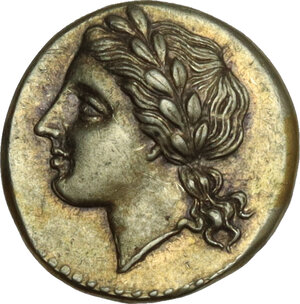 obverse: Syracuse.  Agathokles (317-289 BC).. EL 25 litrai, c. 310-300 BC