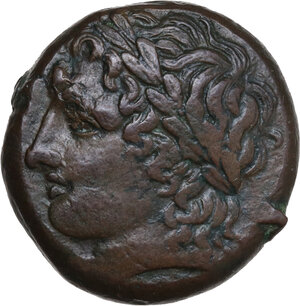 obverse: Syracuse.  Hiketas II (287-278 BC).. AE Litra. Struck circa 282-278 BC
