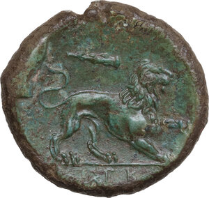 reverse: Syracuse.  Agathokles  (317-289 BC).. AE Litra, c. 308-307 BC